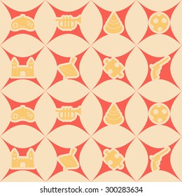 Seamless background with toys for your design