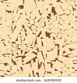 Seamless background of trace boards and lumber. Great wooden background. Boards, the remains of boards and bars. Vector seamless texture