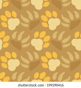 Seamless background with traces of animals and birds