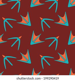 Seamless background with traces of animals and birds