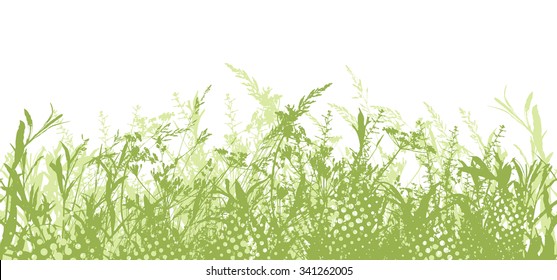 Seamless Background Tracing grass. Vector