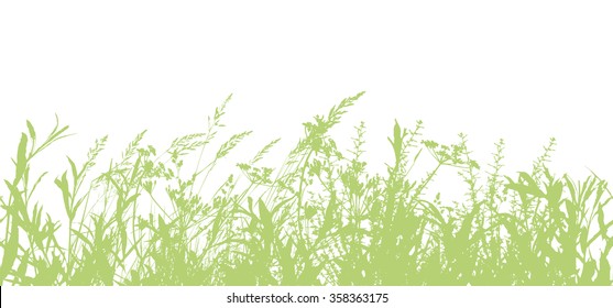 Seamless Background Tracing of grass. Vector