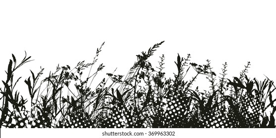 Seamless Background Tracing grass. Vector