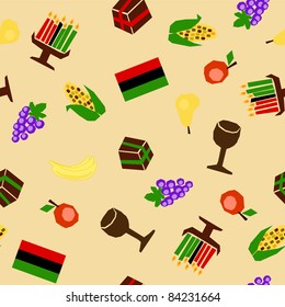 seamless background with traditional kwanzaa celebration stuff