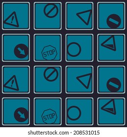 seamless background with traffic signs