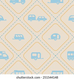 Seamless background with trailers for your design