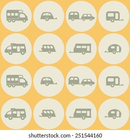 Seamless background with trailers for your design