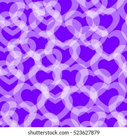 Seamless background with transparent hearts. Happy Valentine's Day. Background for greeting card.- stock vector