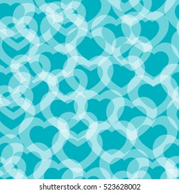 Seamless background with transparent hearts. Happy Valentine's Day. Background for greeting card.- stock vector