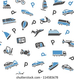Seamless background transport icons - wrapping paper, 10eps