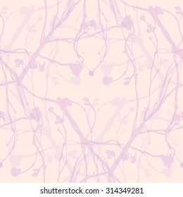 Seamless background with tree branches without leaves, vector illustration.