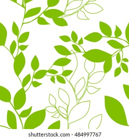 Seamless background with tree leaves. Vector
