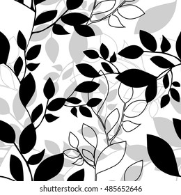 Seamless background with tree leaves. Vector