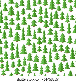 Seamless background with trees in flat style.
