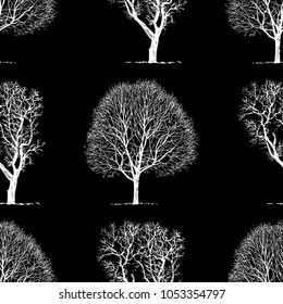 Seamless background of trees silhouettes