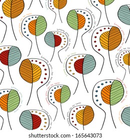 seamless background with trees, vector format