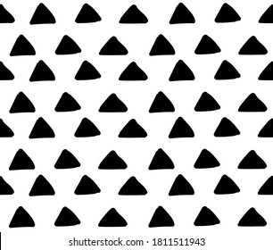 Seamless background with triangles. Black and white shapes