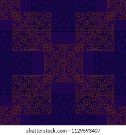 Seamless background.  Tribal color background for fabric or paper. Abstract geometrical ethnic ornament with northern motifs. Vector texture.