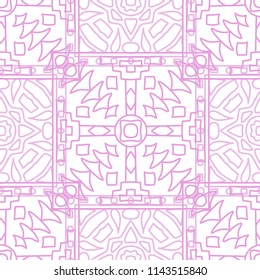 Seamless background.  Tribal color background for fabric or paper. Abstract geometrical ethnic ornament with northern motifs. Vector texture.
