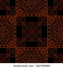 Seamless background.  Tribal color background for paper or cover. Abstract geometrical ethnic ornament with northern motifs. Vector texture.