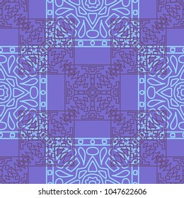Seamless background.  Tribal color pattern for paper or cover. Abstract geometrical ethnic ornament with northern motifs. Vector texture.