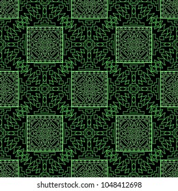 Seamless background.  Tribal color pattern for paper or cover. Abstract geometrical ethnic ornament with northern motifs. Vector texture.