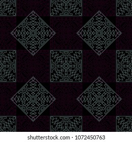 Seamless background.  Tribal color pattern for paper or cover. Abstract geometrical ethnic ornament with northern motifs. Vector texture.