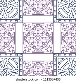 Seamless background.  Tribal color pattern for paper or cover. Abstract geometrical ethnic ornament with northern motifs. Vector texture.