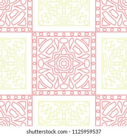 Seamless background.  Tribal color pattern for wallpaper or cloth design. Abstract geometrical ethnic ornament with northern motifs. Vector texture.