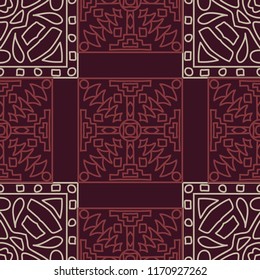 Seamless background.  Tribal color pattern for wallpaper or cloth design. Abstract geometrical ethnic ornament with northern motifs. Vector texture.