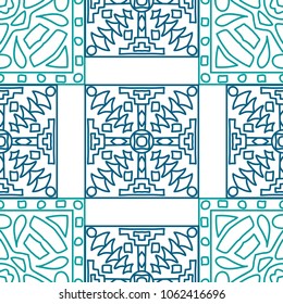 Seamless background.  Tribal color vector pattern for wallpaper or cloth design. Abstract geometrical ethnic ornament with northern motifs. Vector texture.