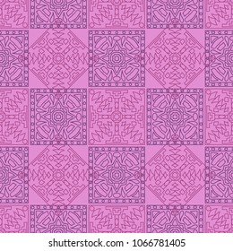 Seamless background.  Tribal color vector pattern for wallpaper or cloth design. Abstract geometrical ethnic ornament with northern motifs. Vector texture.