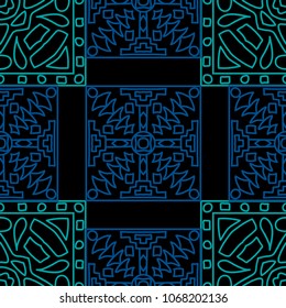 Seamless background.  Tribal color vector pattern for fabric or paper. Abstract geometrical ethnic ornament with northern motifs. Vector texture.