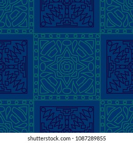 Seamless background.  Tribal color vector pattern for paper or cover. Abstract geometrical ethnic ornament with northern motifs. Vector texture.