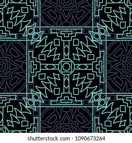 Seamless background.  Tribal color vector pattern for paper or cover. Abstract geometrical ethnic ornament with northern motifs. Vector texture.