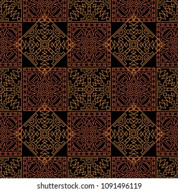 Seamless background.  Tribal color vector pattern for fabric or paper. Abstract geometrical ethnic ornament with northern motifs. Vector texture.