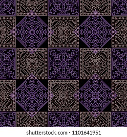 Seamless background.  Tribal color vector pattern for paper or cover. Abstract geometrical ethnic ornament with northern motifs. Vector texture.