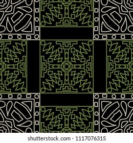 Seamless background.  Tribal color vector pattern for paper or cover. Abstract geometrical ethnic ornament with northern motifs. Vector texture.