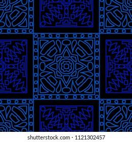 Seamless background.  Tribal color vector pattern for wallpaper or cloth design. Abstract geometrical ethnic ornament with northern motifs. Vector texture.
