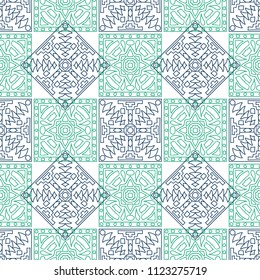 Seamless background.  Tribal color vector pattern for wallpaper or cloth design. Abstract geometrical ethnic ornament with northern motifs. Vector texture.