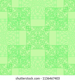 Seamless background.  Tribal color vector pattern for fabric or paper. Abstract geometrical ethnic ornament with northern motifs. Vector texture.