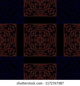 Seamless background.  Tribal color vector pattern for fabric or paper. Abstract geometrical ethnic ornament with northern motifs. Vector texture.