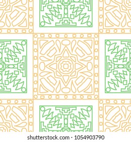 Seamless background.  Tribal colorful vector background for wallpaper or cloth design. Abstract geometrical ethnic ornament with northern motifs. Vector texture.