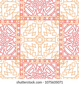 Seamless background.  Tribal colorful vector background for wallpaper or cloth design. Abstract geometrical ethnic ornament with northern motifs. Vector texture.