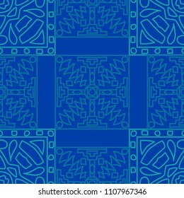 Seamless background.  Tribal colorful vector background for fabric or paper. Abstract geometrical ethnic ornament with northern motifs. Vector texture.