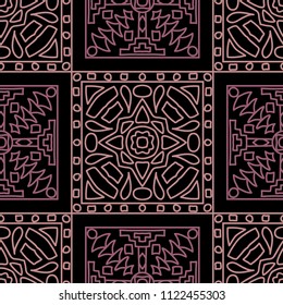 Seamless background.  Tribal colorful vector background for wallpaper or cloth design. Abstract geometrical ethnic ornament with northern motifs. Vector texture.