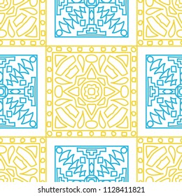Seamless background.  Tribal colorful vector background for paper or cover. Abstract geometrical ethnic ornament with northern motifs. Vector texture.
