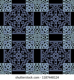 Seamless background.  Tribal colorful vector background for paper or cover. Abstract geometrical ethnic ornament with northern motifs. Vector texture.