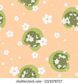 Seamless background with tropical flowers isolated.