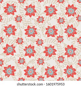 seamless background with tropical flowers, vector design